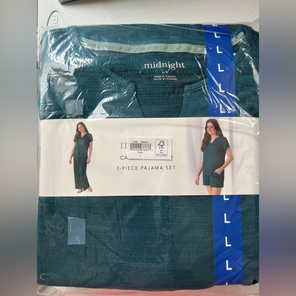 NWT Carole Hochman Midnight Women's 3-piece green PJ Set S‎ M L XL XXL - Picture 2 of 8